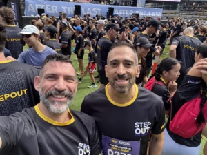 Step out for Cancer Randwick Runners gathered at the start line of the Step Out for Cancer Run at Randwick Racecourse in Sydney, ready to begin the charity event.